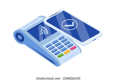 Contactless payment flat icon Banking system. Vector illustration