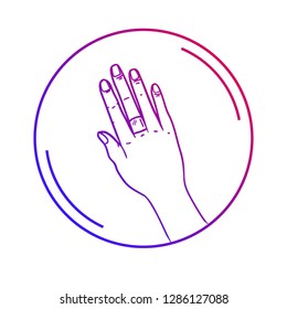 Contactless payment flat vector icons. Hand with smart watch. Gradient color.