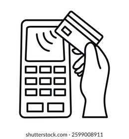 Contactless Payment hand drawn icon clipart avatar logotype isolated illustration