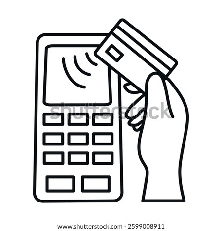 Contactless Payment hand drawn icon clipart avatar logotype isolated illustration