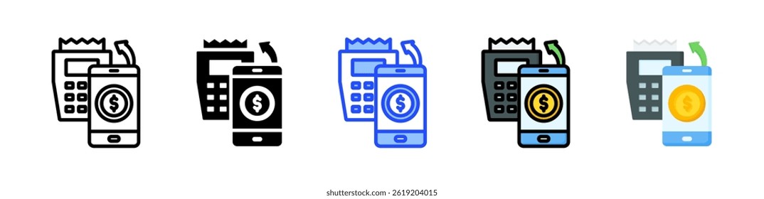 Contactless Payment Icon Collection With Multiple Styles