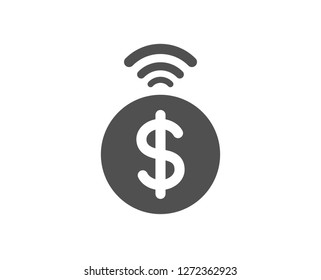 Contactless payment icon. Dollar exchange sign. Finance symbol. Quality design element. Classic style icon. Vector