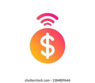 Contactless payment icon. Dollar exchange sign. Finance symbol. Classic flat style. Gradient contactless payment icon. Vector