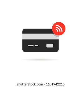 contactless payment icon isolated on white. cartoon modern iot logotype graphic art design. concept of non-cash and noncontact banking or paying in store and fast selling without contact sign