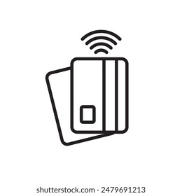 Contactless payment icon with linear design 