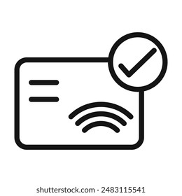 Contactless Payment icon mark in filled style