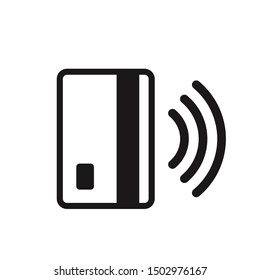 Contactless Payment Icon. Near-field Communication (NFC) Card Technology Concept Icon. Tap To Pay. Vector Illustration.