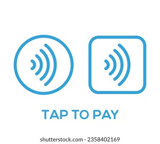 Contactless payment icon. Contactless Nfc Wireless Pay Sign. Tap to pay