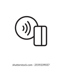 Contactless Payment icon Outline vector for web ui