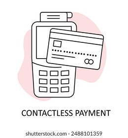 Contactless Payment Icon: Secure NFC Transactions, Digital Wallet, Touchless Technology with editable stroke.