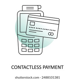 Contactless Payment Icon: Secure NFC Transactions, Digital Wallet, Touchless Technology with editable stroke.