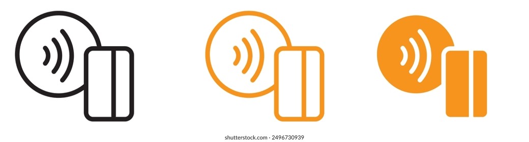Contactless Payment Icon Set Modern Transaction Illustrations for Retail and Finance