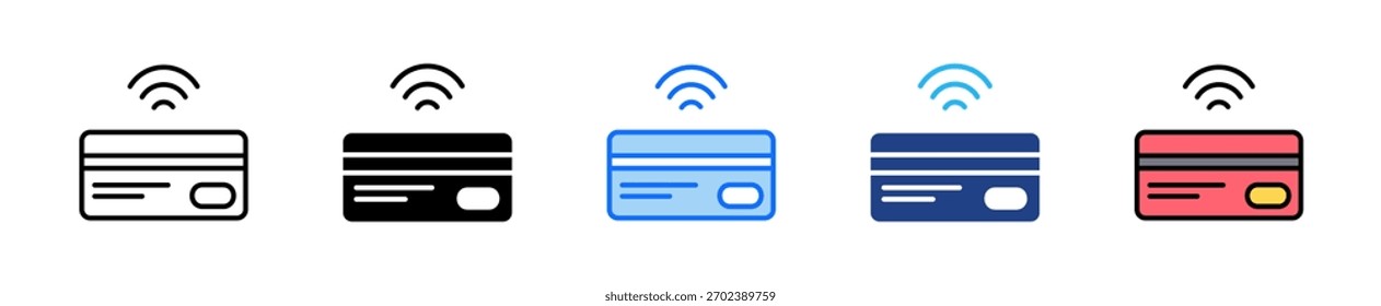 Conjunto de iconos de pago sin contacto Colección de estilo múltiple