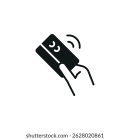 Contactless payment icon. Simple card tap icon for finance, shopping, and POS design. Vector illustration.