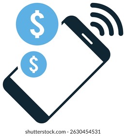 Contactless payment icon vector for tap-to-pay systems, digital wallet, and cashless finance tools. Ideal for mobile checkout, card scanners, and modern transaction graphics.