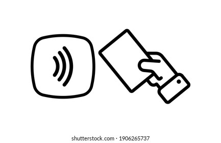 Contactless payment icon. Wireless pay. NFC. Credit card. Vector EPS 10. Isolated on white background