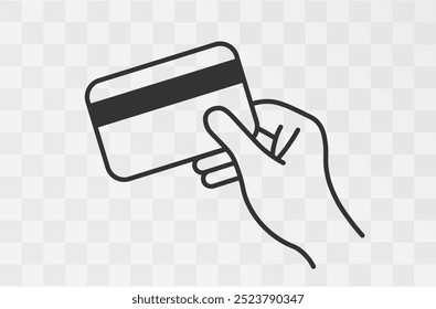 Contactless payment icons, credit card and hand tap pay wave.  Wireless NFC and contactless pay pass icons set. Vector illustration image. Isolated on background.