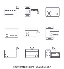 Contactless payment icons set. Contactless payment pack symbol vector elements for infographic web