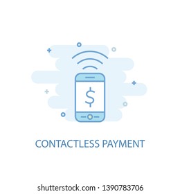 contactless payment line concept. Simple line icon, colored illustration. contactless payment symbol flat design. Can be used for UI/UX