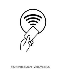 logotipo de pago sin contacto. Signo del logotipo del pago móvil sin contacto. Tecnología de contacto NFC