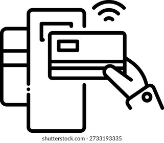Kontaktlose Bezahlung mit Handy-Vektorsymbol