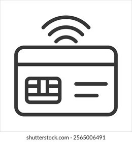 Contactless Payment Outline Icon Vector Illustration