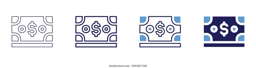 Contactless payment processing icon in 4 different styles. Thin Line, Line, Bold Line, Duotone. Duotone style. Editable stroke.