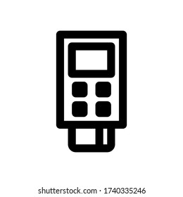 Contactless payment purchase icon. Debit or credit card and POS terminal. Vector illustration icon.
