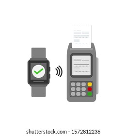 contactless payment with a smart watch vector design isolated white background