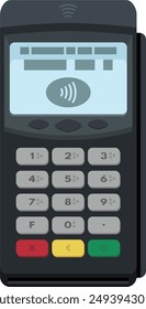 Contactless payment terminal in flat design style  (cut out)