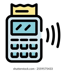 Contactless payment terminal printing a receipt using nfc technology