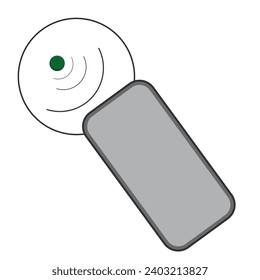 contactless payment using a smartphone on a light background
