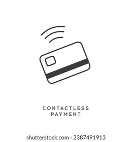 Contactless payment vector illustration with card