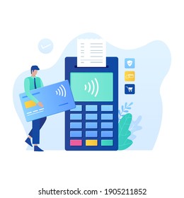 Contactless payment vector illustration concept. Illustration for websites, landing pages, mobile applications, posters and banners