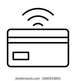 Contactless Payment Vector Line Icon Design