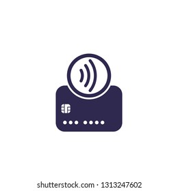 Contactless payments with card, tap to pay icon