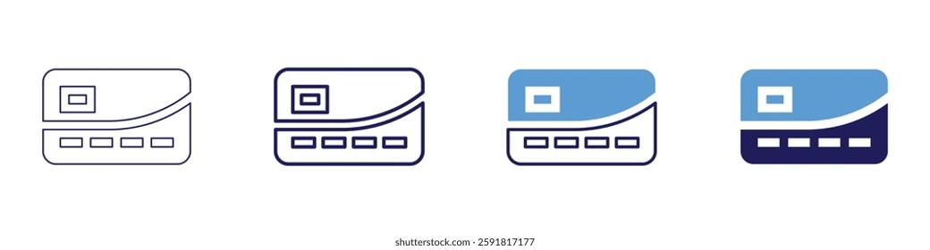 Contactless payments processing icon in 4 different styles. Thin Line, Line, Bold Line, Duotone. Duotone style. Editable stroke.