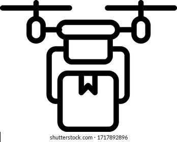 Contactless Product Delivery Concept, Drone Delivering the Parcel Vector Icon Design, Economic consequences of COVID-19 on white background, Socio-economic issues symbol after Coronavirus pandemic