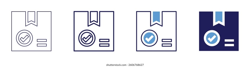 Contactless shipping icon in 4 different styles. Thin Line, Line, Bold Line, Duotone. Duotone style. Editable stroke.
