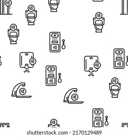 Contactless System Technology Vector Seamless Pattern Thin Line Illustration