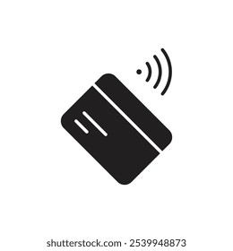 Contactless Tap Icon with Credit Card and Wireless Signals, Symbolizing Quick and Easy Contactless Payments and NFC Technology