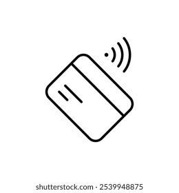 Contactless Tap Icon with Credit Card and Wireless Signals, Symbolizing Quick and Easy Contactless Payments and NFC Technology