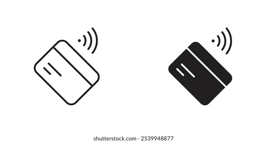 Contactless Tap Icon with Credit Card and Wireless Signals, Symbolizing Quick and Easy Contactless Payments and NFC Technology