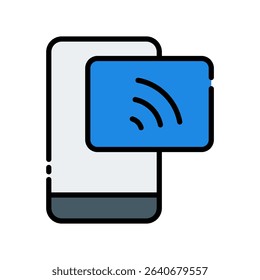 Contactless Transactions Vector for Tap to Pay Technology. NFC payment icon, modern banking design, digital transaction concept