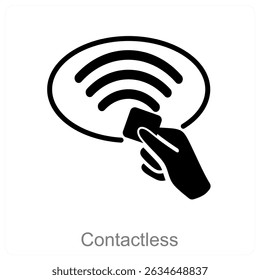contactless vector icon concept design