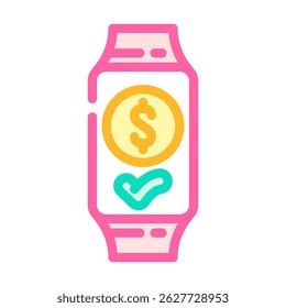 contactless wearable payment fintech color icon vector. contactless wearable payment fintech sign. isolated symbol illustration