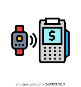 contactless wearable payment fintech color icon vector. contactless wearable payment fintech sign. isolated symbol illustration