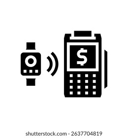 contactless wearable payment fintech glyph icon vector. contactless wearable payment fintech sign. isolated symbol illustration