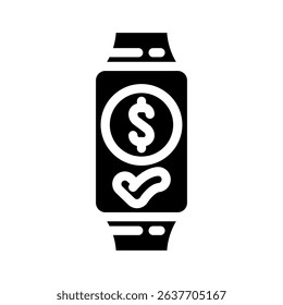 contactless wearable payment fintech glyph icon vector. contactless wearable payment fintech sign. isolated symbol illustration