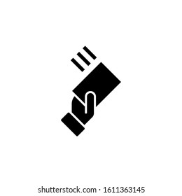 Contactless wireless pay icon template, NFC Payment symbol in black flat shape design isolated on white background